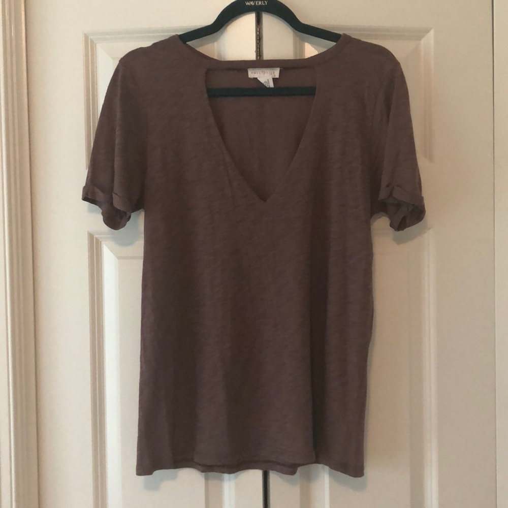 Purple V-neck tee